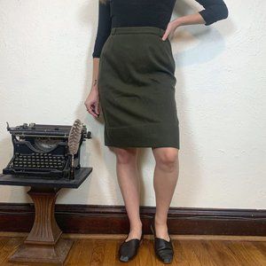 College Town of Boston vintage 60s green wool pencil skirt 28 in waist